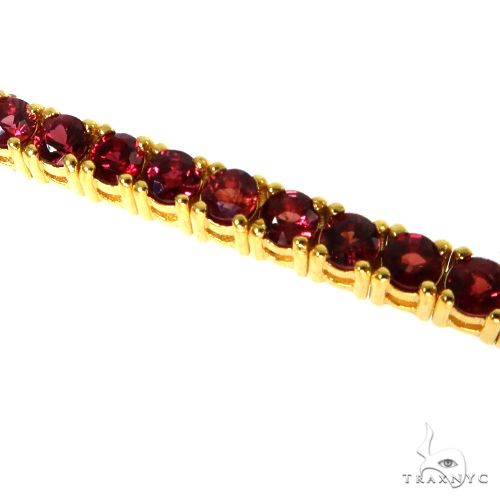 14K Gold 10 Pointer Fire Sapphire Tennis Bracelet, photo 3 of 5