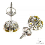 10 Pt Yellow Diamond Flower Earrings (Lab) 68214 - Image 3