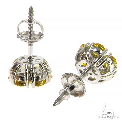 10 Pt Yellow Diamond Flower Earrings (Lab) 68214 - Image 3