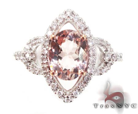 Diamond Pink Gemstone Ring 2 10147 - Image 2