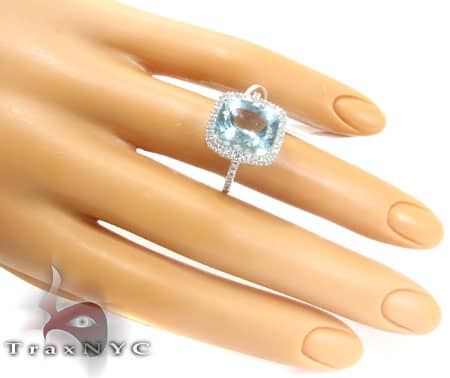 Blue Aquamarine Ring 10148 - Image 7