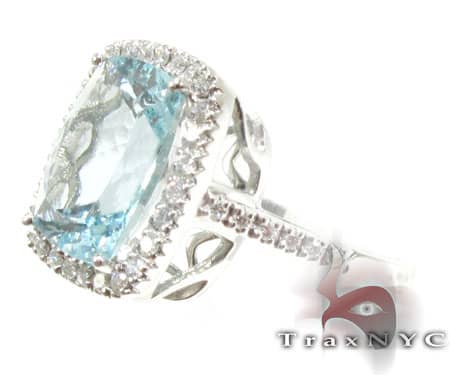 Blue Aquamarine Ring 10148 - Image 3