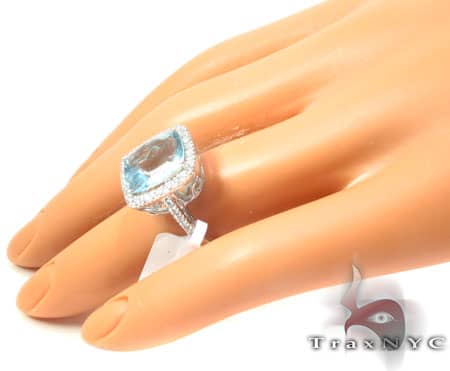Blue Aquamarine Ring 10148 - Image 8