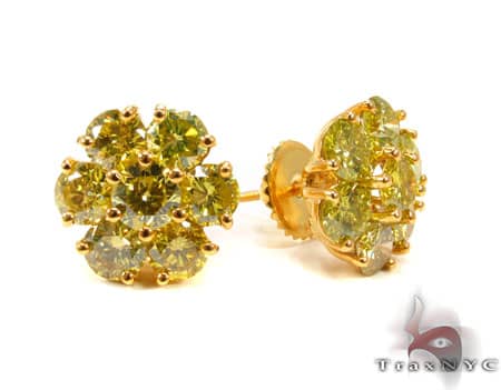 Canary Sunflower Earrings 10625 - Image 3