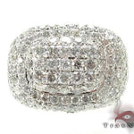 Men's white gold Victory Ring with multiple diamonds in a wide, bold setting.