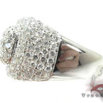 Men's white gold Victory Ring with multiple diamonds in a wide, bold setting.