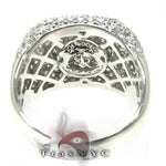 Men's white gold Victory Ring with multiple diamonds in a wide, bold setting.