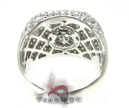 Men's white gold Victory Ring with multiple diamonds in a wide, bold setting.