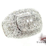 Men's white gold Victory Ring with multiple diamonds in a wide, bold setting.