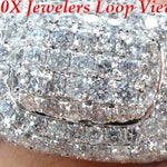 Men's white gold Victory Ring with multiple diamonds in a wide, bold setting.