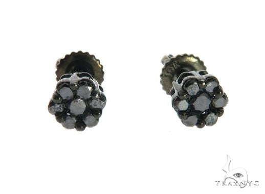 10K Black Gold Cluster Earrings 63739 - Image 1
