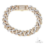 10K Gold  2-Tone Miami Cuban Diamond Bracelet 67253 - Image 1