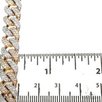 10K Gold  2-Tone Miami Cuban Diamond Bracelet 67253 - Image 5