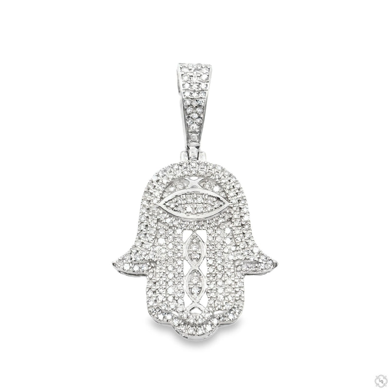 10K Gold Diamond Hamsa Pendant 63618, photo 3 of 9