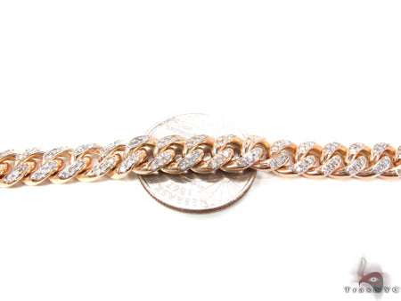 10K Gold Diamond Miami Link Chain 28 Inches 8mm   32663 - Image 3