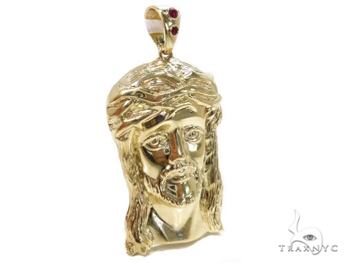 Solid 10K Gold Jesus Pendant 39852 - Image 2
