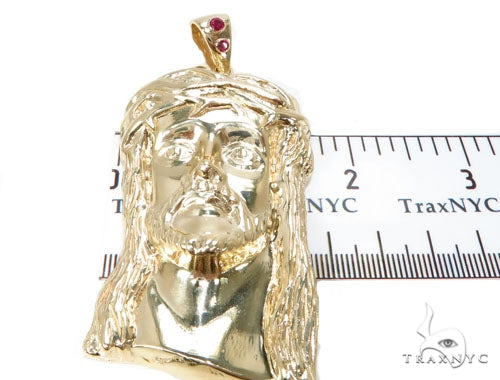 Solid 10K Gold Jesus Pendant 39852 - Image 5