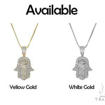 10K Gold Diamond Hamsa Pendant Set 66286 - Image 6