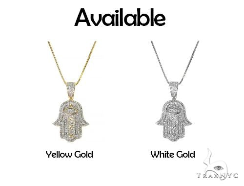 10K Gold Diamond Hamsa Pendant Set, photo 6 of 6