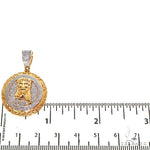 10K Gold Micro Pave Diamond Jesus Charm Pendant 63304 - Image 5