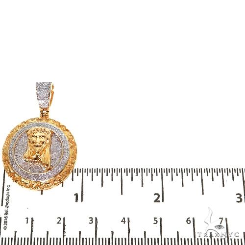 10K Gold Micro Pave Diamond Jesus Charm Pendant 63304 - Image 5