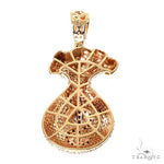 10K Gold Micro Pave Diamond Money Bag Dollar Sign Charm Pendant 63632 - Image 4
