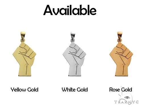 10K Gold Power Fist, BLM, Small Pendant 66329 - Image 5