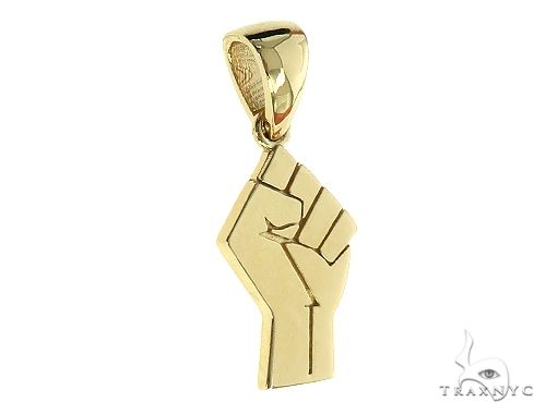 10K Gold Power Fist, BLM, Small Pendant 66332 - Image 2
