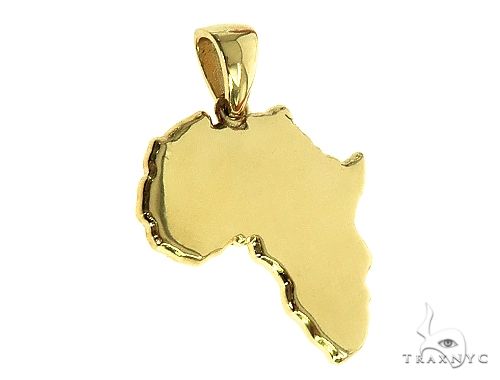 10K Gold Small Africa Ladies Pendant, photo 2 of 5