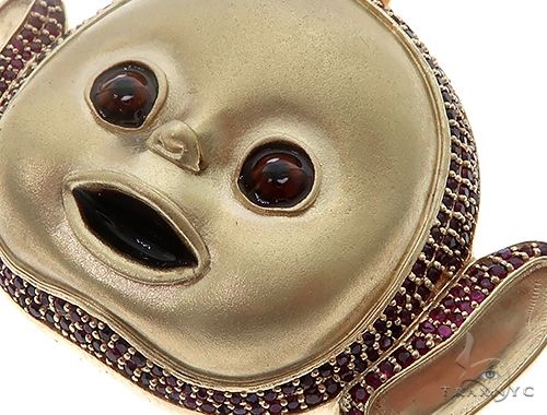 10K Gold Special Custom Teletubby Po Red Ruby Cartoon Character Pendant 65318 - Image 4