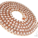 10K Rose Gold Prong Diamond Chain 26 Inches 6mm   64102 - Image 4