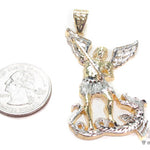 10K Two Tone Gold Saint Michael Pendant 33929 - Image 4