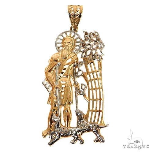 10K Two Tone Gold Saint Lazarus Pendant 57130 - Image 1