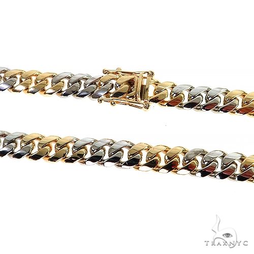 10k Two Tone Gold Solid Miami Cuban 18 Inches 8mm 68167 - Image 3