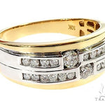 10K Two Tone Gold Two Row Channel Diamond Band Ring 65342 - Image 1