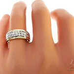 10K Two Tone Gold Two Row Channel Diamond Band Ring 65342 - Image 6