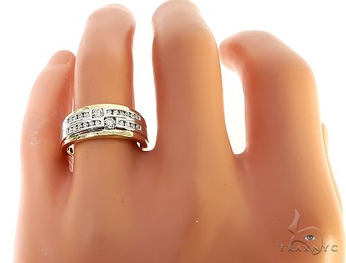 10K Two Tone Gold Two Row Channel Diamond Band Ring 65342 - Image 6