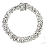 10K White Gold Miami Cuban Diamond Bracelet 65226 - Image 1