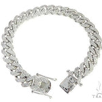10K White Gold Miami Cuban Diamond Bracelet 65226 - Image 3