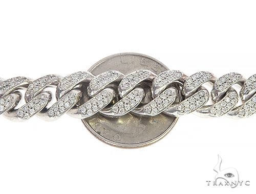 10K White Gold Miami Cuban Diamond Bracelet, photo 5 of 8
