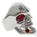 10K White Gold Skull Ring With Cigar 65097 - Image 3