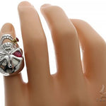 10K White Gold Skull Ring With Cigar 65097 - Image 8