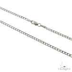 10K White Gold Thin Hollow Curb Chain 18 Inches 2.3mm   67260 - Image 2