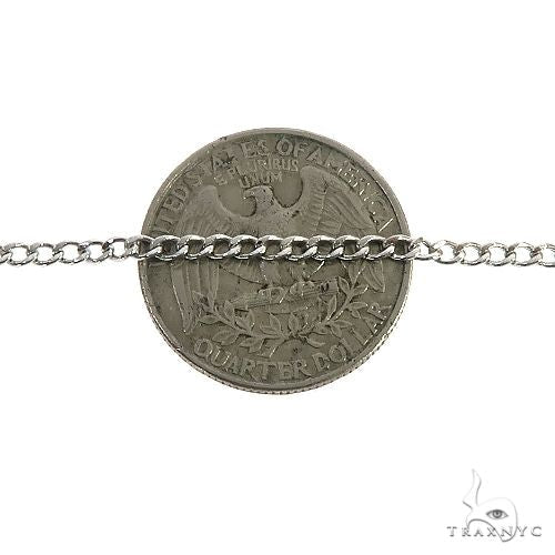 10K White Gold Thin Hollow Curb Chain 18 Inches 2.3mm   67260 - Image 3