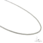10K White Gold Thin Hollow Curb Link Chain 20 Inches 2.3mm   67261 - Image 1