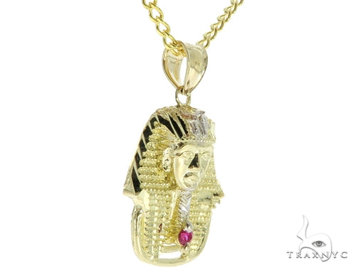 Small Pharaoh Pendant 20, 24 Inches Cuban Chain Set 56886 - Image 2