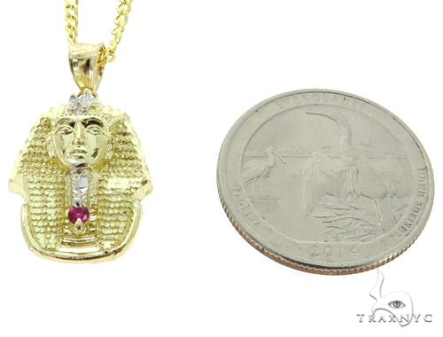 Small Pharaoh Pendant 20, 24 Inches Cuban Chain Set 56886 - Image 4