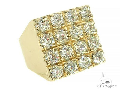 10K Yellow Gold 4 Row Diamond Ring 65991 - Image 1