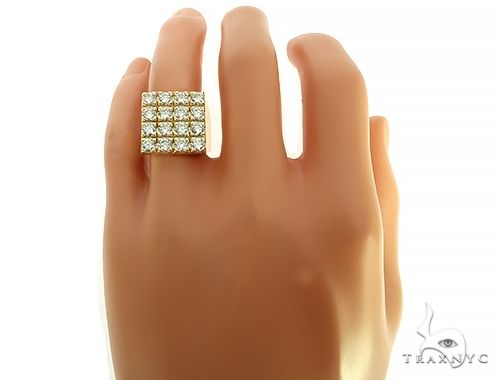 10K Yellow Gold 4 Row Diamond Ring 65991 - Image 8