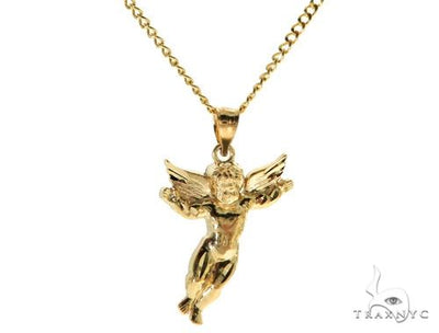 10K Gold Angel Charm Pendant Set